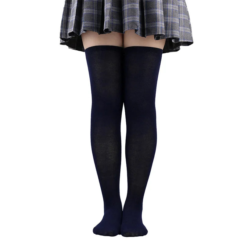 Christmas Stockings Over Knee Long High Socks Women Halloween Striped Stockings Dance Cosplay Performance Solid Colors Leggings